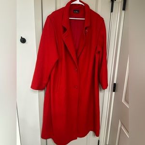 Red Wool/Nylon Coat